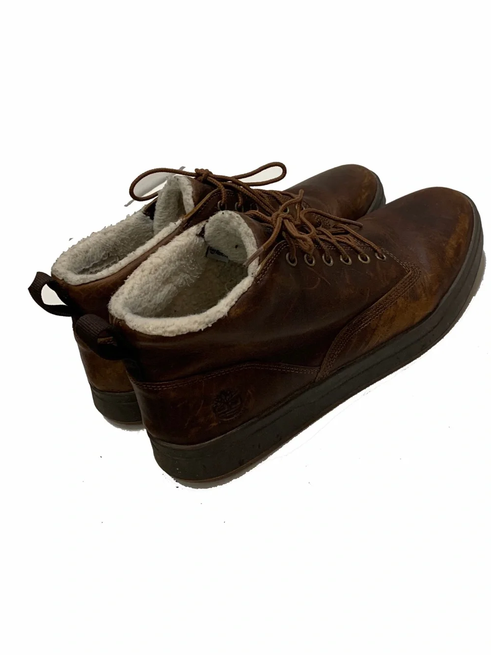 12 / Timberland Brown Leather Lace-Up Insulated Boots